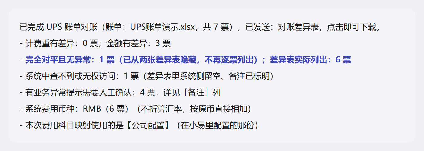 对账摘要